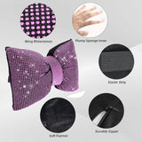 4 PCS Bling Car Pillows,Rhinestones Bowknot Car Headrest Pillow