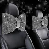 4 PCS Bling Car Pillows,Rhinestones Bowknot Car Headrest Pillow