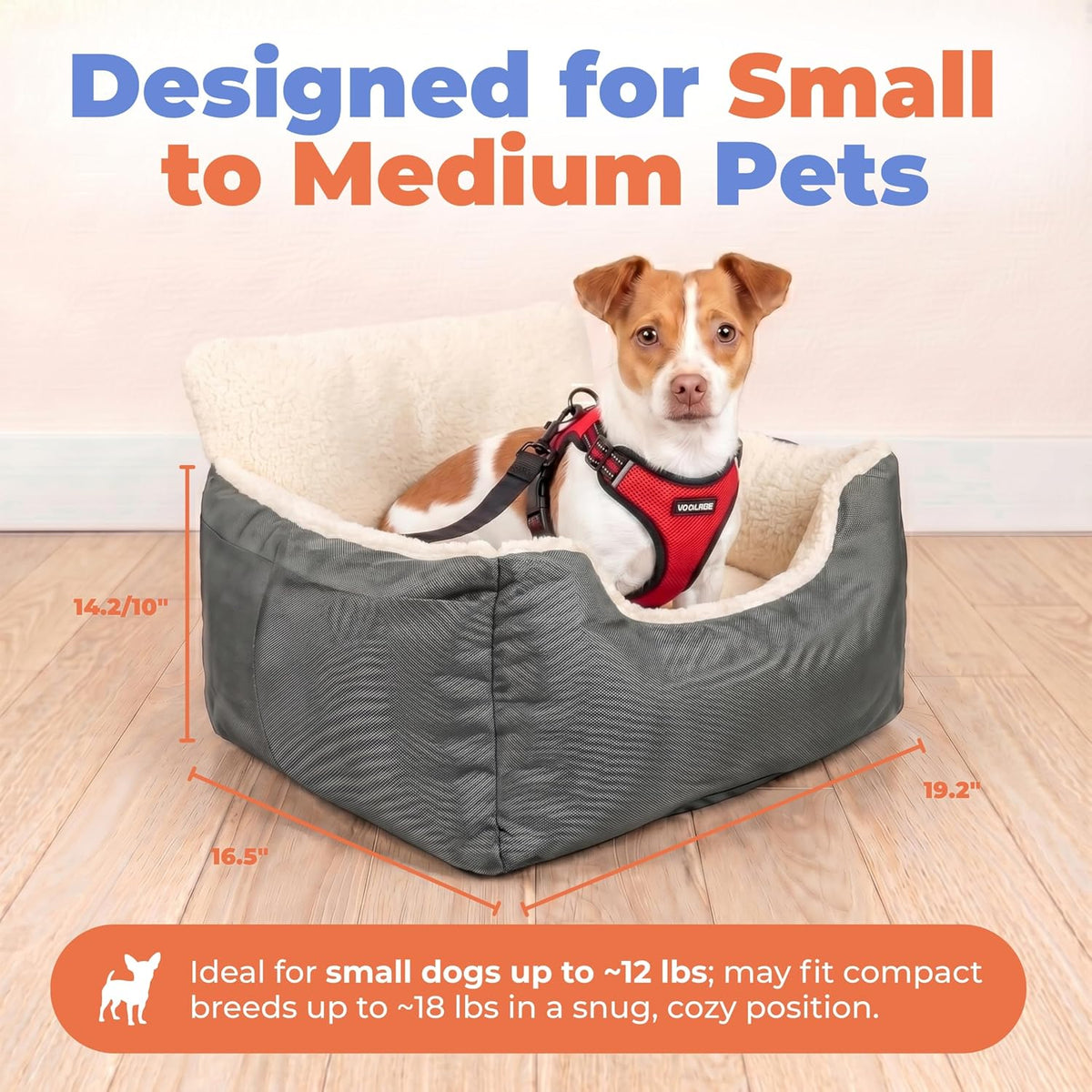 Elevated Dog Car Seat for Small Dogs | Booster Seat with Safety Tether