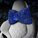 4 PCS Bling Car Pillows,Rhinestones Bowknot Car Headrest Pillow