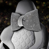 4 PCS Bling Car Pillows,Rhinestones Bowknot Car Headrest Pillow
