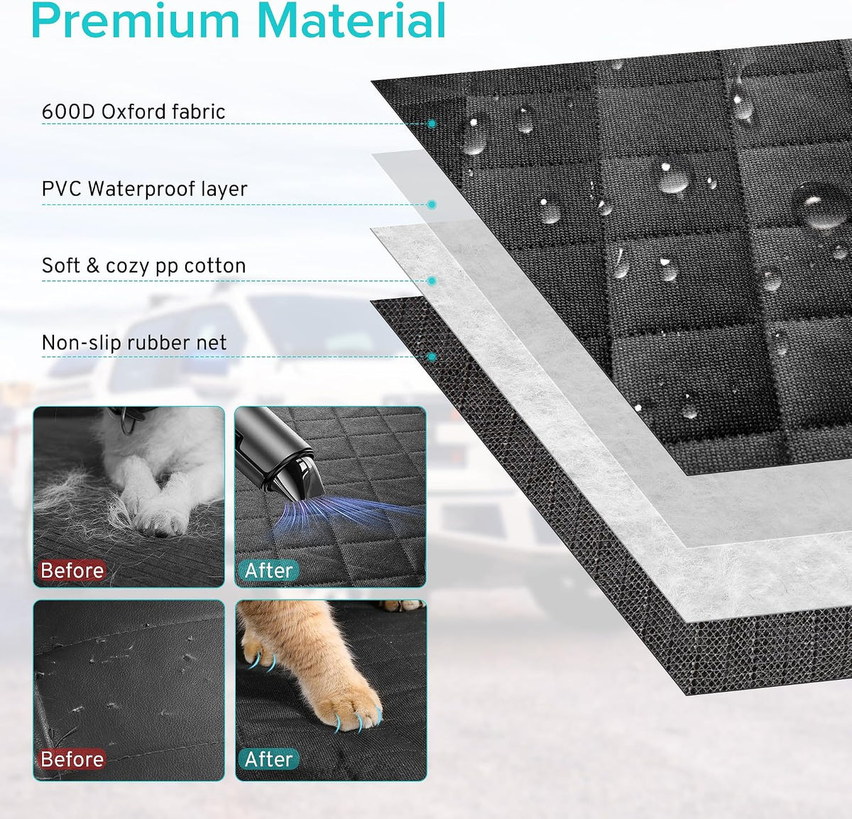Dog Car Seat Cover for Hyundai Tucson Santa Fe Kona 2000-2027 Accessories