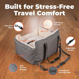 Elevated Dog Car Seat for Small Dogs | Booster Seat with Safety Tether