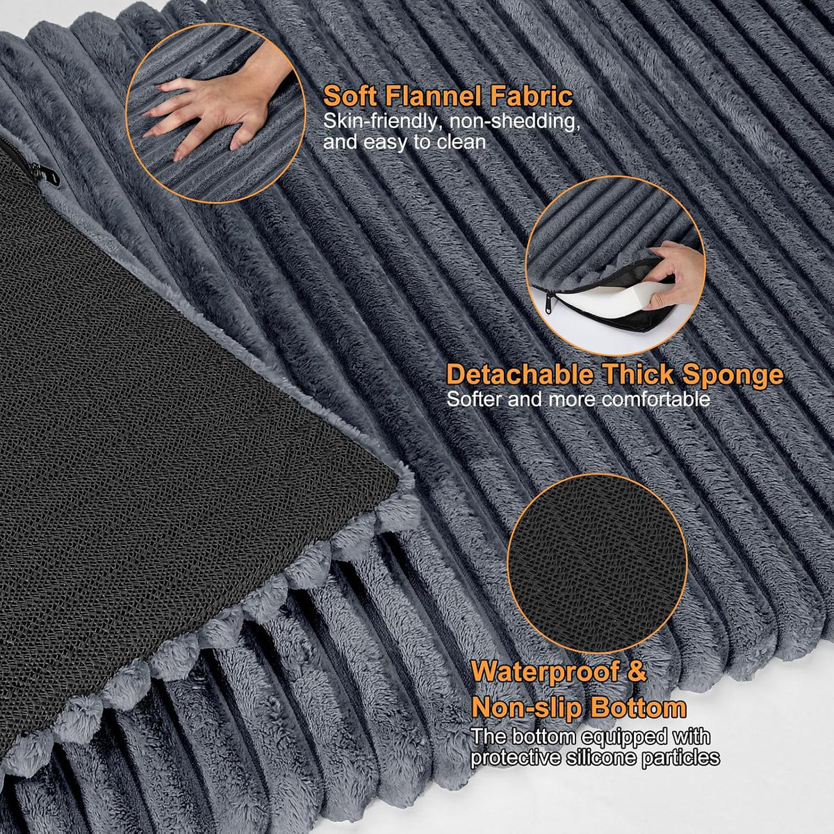Dog Car Seat Bed Mat for Back Seat | Non-Slip & Washable