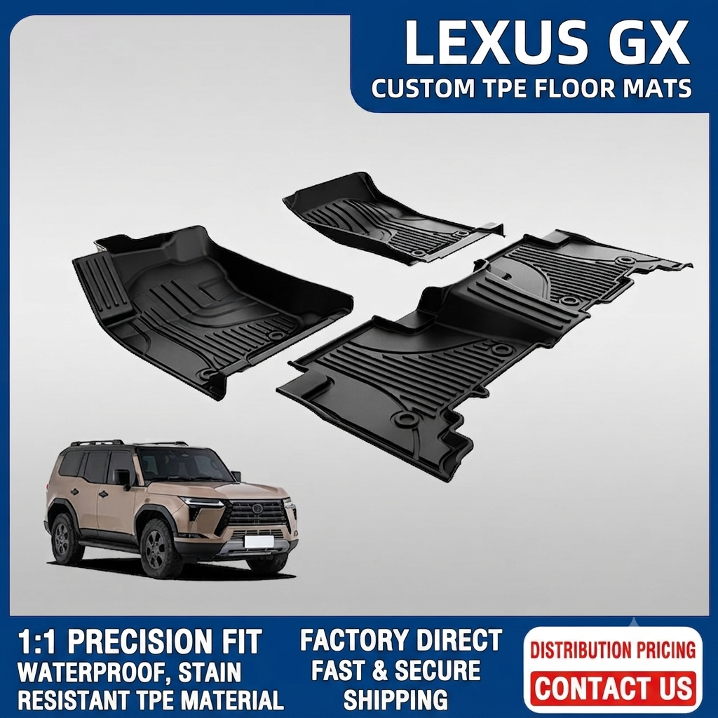 Lexus GX 460 TPE All-Weather Floor Mats (2014-2023) - 1st, 2nd & 3rd Row Liners丨HKZAUTO