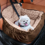 Dog Car Seat for Small Dogs, Washable Pet Booster Car Seats with Clip-On Safty Leash, Comfy Deluxe Plush Carseat with Storage Pockets, Puppy Travel Carrier Bed for Dogs Under 25 lbs