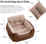 Dog Car Seat for Small Dogs, Washable Pet Booster Car Seats with Clip-On Safty Leash, Comfy Deluxe Plush Carseat with Storage Pockets, Puppy Travel Carrier Bed for Dogs Under 25 lbs