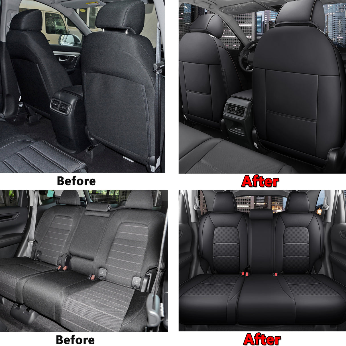 Fit Honda CRV Custom Fit Car Seat Cover Full Set - Leatherette