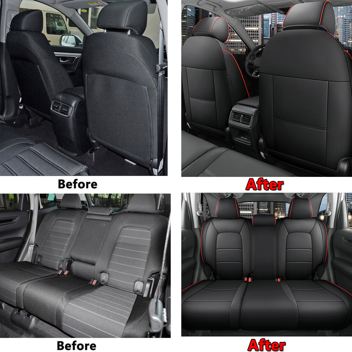 Fit Honda CRV Custom Fit Car Seat Cover Full Set - Leatherette