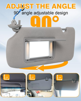 Driver Side Sun Visor Fits for Honda CRV 2017 2020 2021 2022 Replace 83280-TLY-H11ZB Car Sun Visor Replacement with Vanity Light/with Makeup Mirror