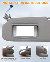 Driver Side Sun Visor Fits for Honda CRV 2017 2020 2021 2022 Replace 83280-TLY-H11ZB Car Sun Visor Replacement with Vanity Light/with Makeup Mirror