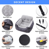 Dog Car Seat for Small Dogs, Washable Pet Booster Car Seats with Clip-On Safty Leash, Comfy Deluxe Plush Carseat with Storage Pockets, Puppy Travel Carrier Bed for Dogs Under 25 lbs