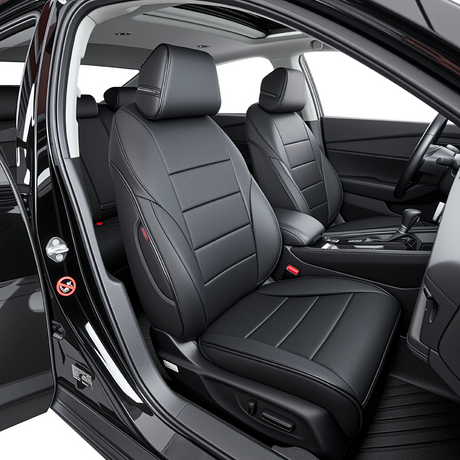 Black leather seat covers for Honda Accord custom fit car interior