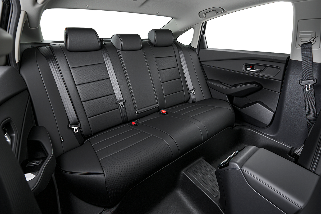 Black leather seat covers for Honda Accord custom fit car interior