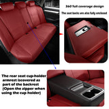 Honda Accord custom fit seat covers installation result with red leather design