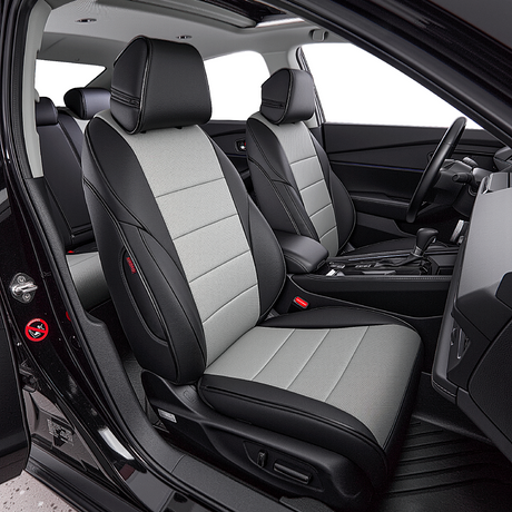 Honda Accord custom leather seat covers with black and gray front seats