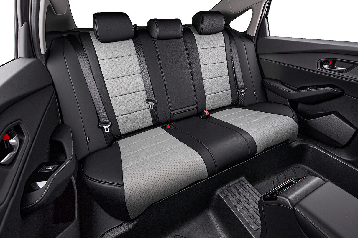 Black and gray leather seat covers for Honda Accord custom fit car interior