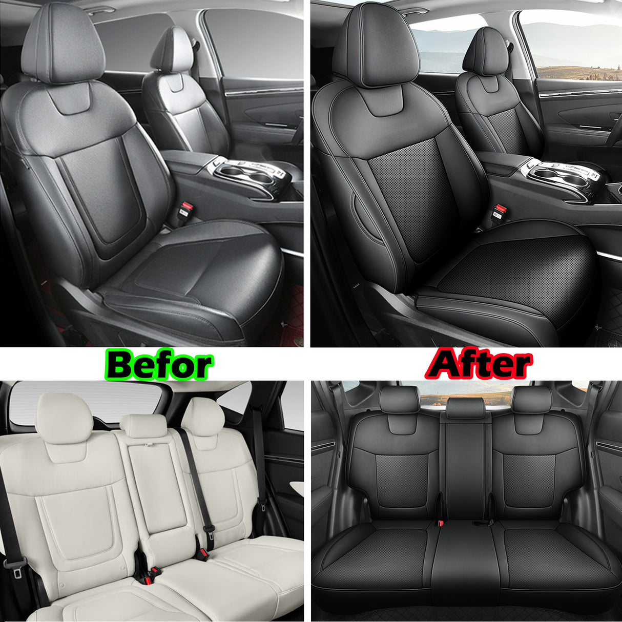 Hyundai Tucson leather car seat covers custom fit