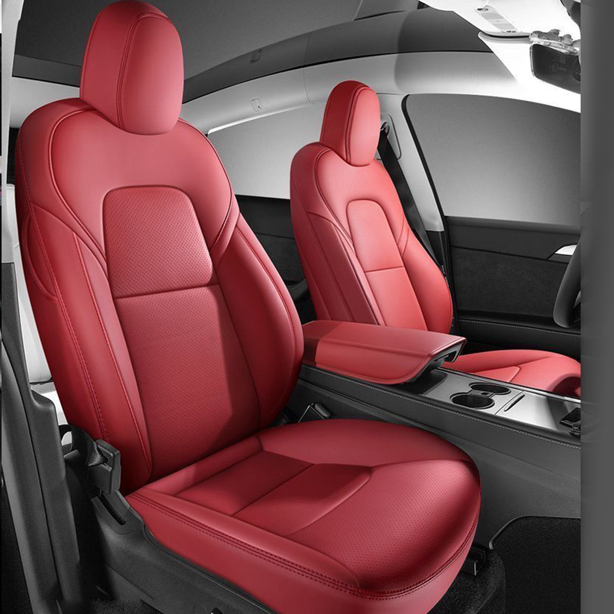 Tesla Model 3 Model Y leather car seat covers custom fit interior upgrade