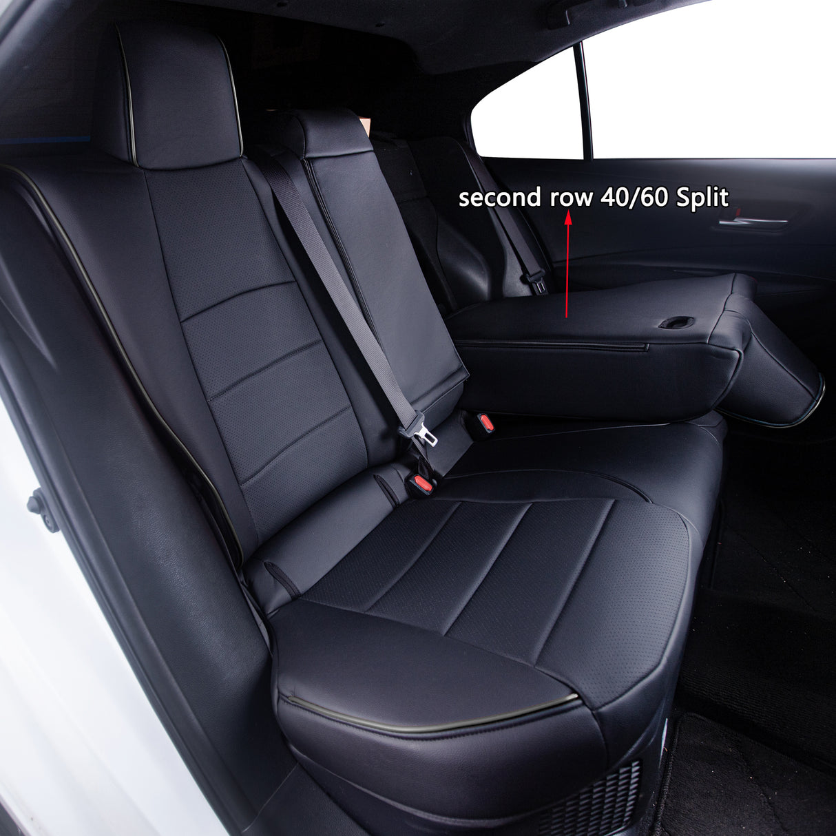 Toyota Corolla black leather car seat covers custom fit