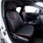 Black leather seat covers for Toyota RAV4 with red stitching custom fit car interior