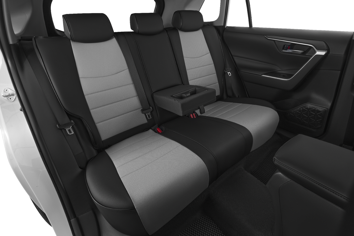 Toyota RAV4 black and gray leather custom seat covers