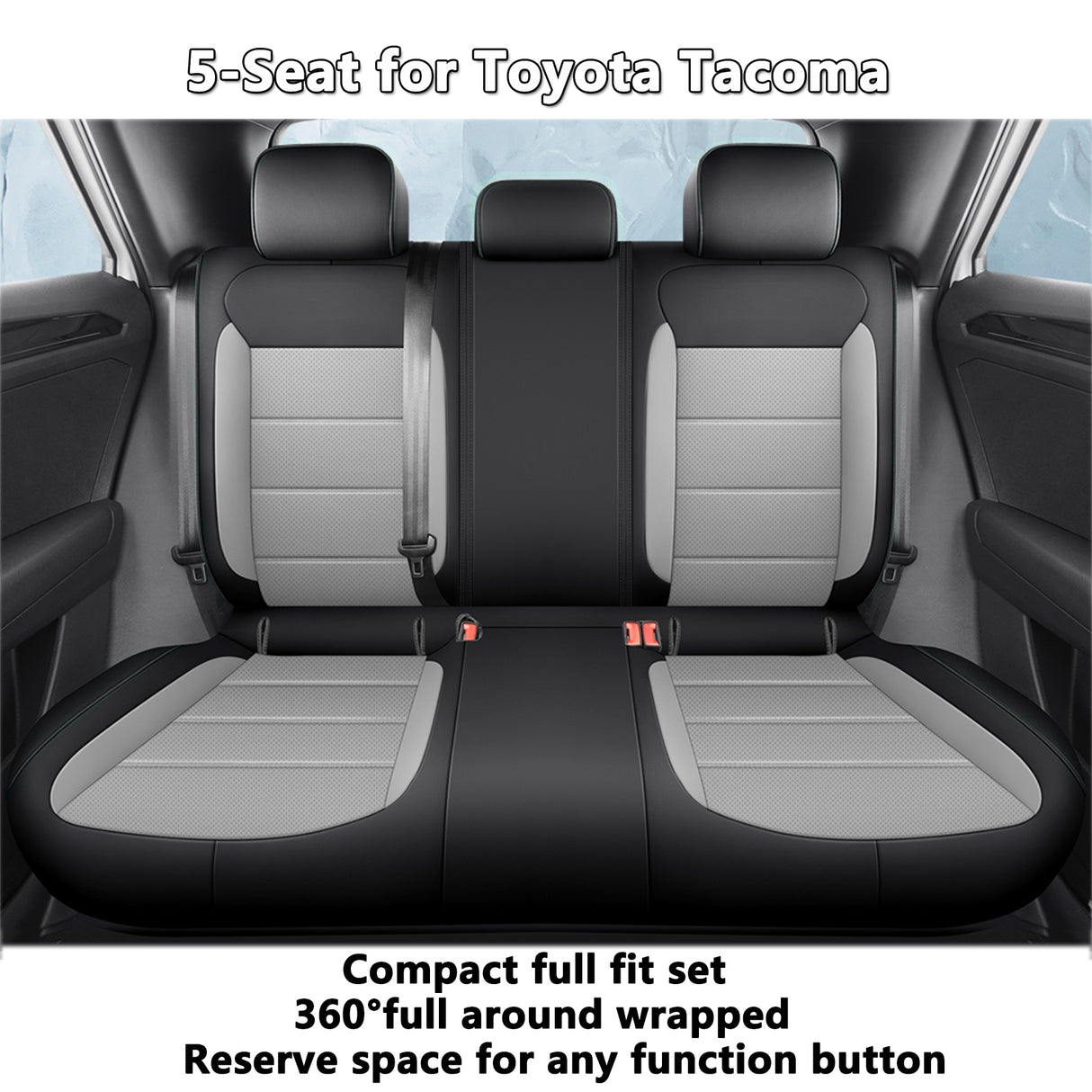 Toyota Tacoma leather seat covers custom fit by HKZAuto