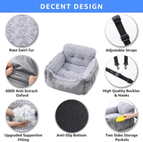 Dog Car Seat for Small Dogs, Washable Pet Booster Car Seats with Clip-On Safty Leash, Comfy Deluxe Plush Carseat with Storage Pockets, Puppy Travel Carrier Bed for Dogs Under 25 lbs