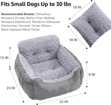 Dog Car Seat for Small Dogs, Washable Pet Booster Car Seats with Clip-On Safty Leash, Comfy Deluxe Plush Carseat with Storage Pockets, Puppy Travel Carrier Bed for Dogs Under 25 lbs