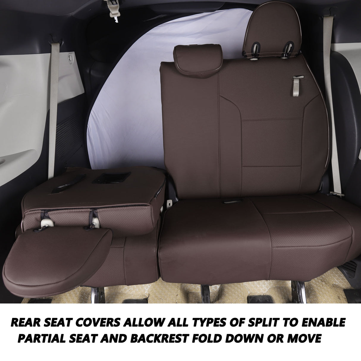 HKZ Custom Fit Car Seat Covers for Toyota Sienna 2021 2022 2023 2024 2025 - Leather