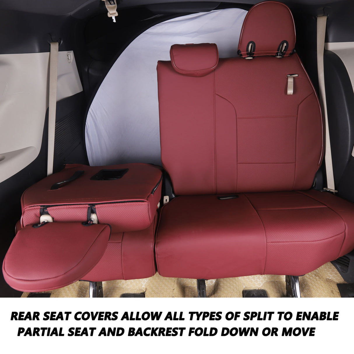 HKZ Custom Fit Car Seat Covers for Toyota Sienna 2021 2022 2023 2024 2025 - Leather